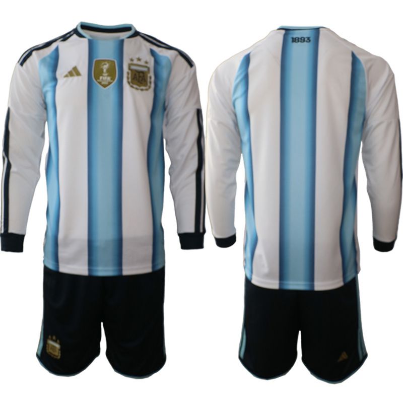 Men 2026 World Cup National Team Argentina home blue blank long sleeve Soccer Jersey
